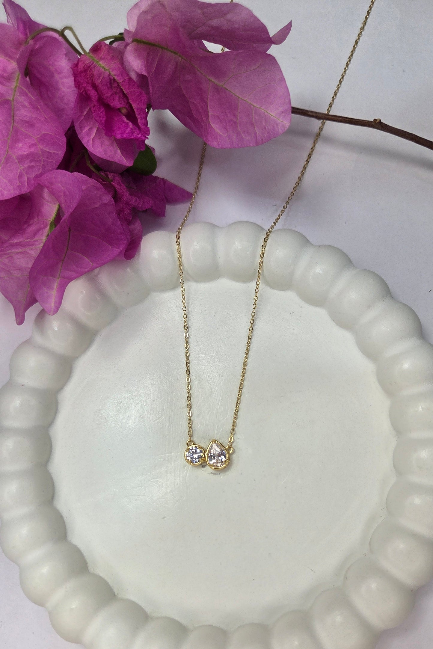 Two Stone Sparkle Necklace